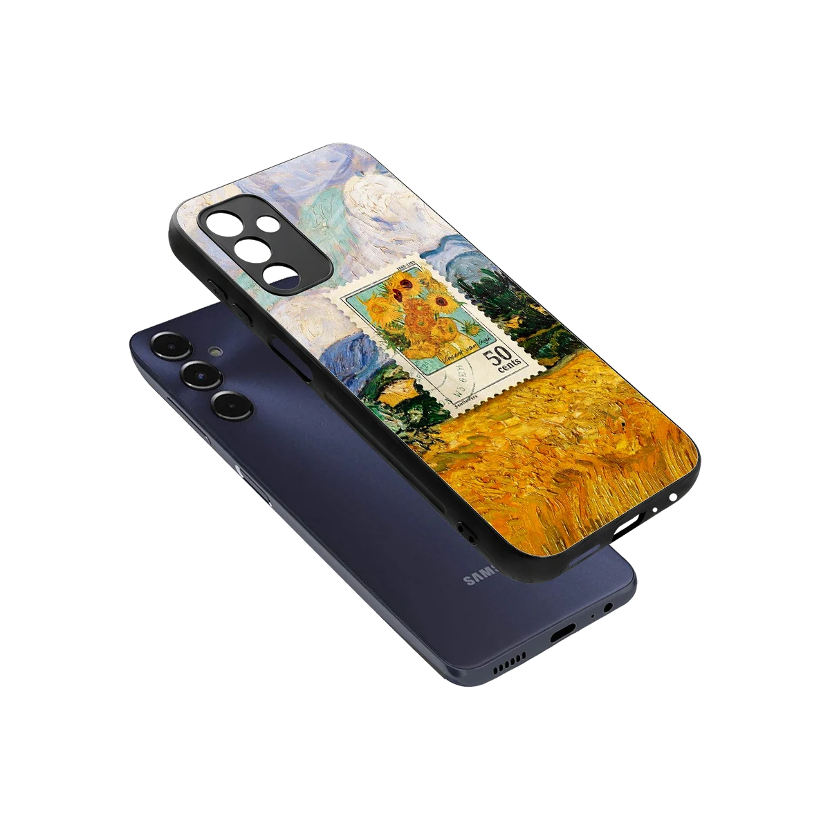 50 Cents sleek samsung galaxy m14 5g cover with tempered glass back and TPU edges