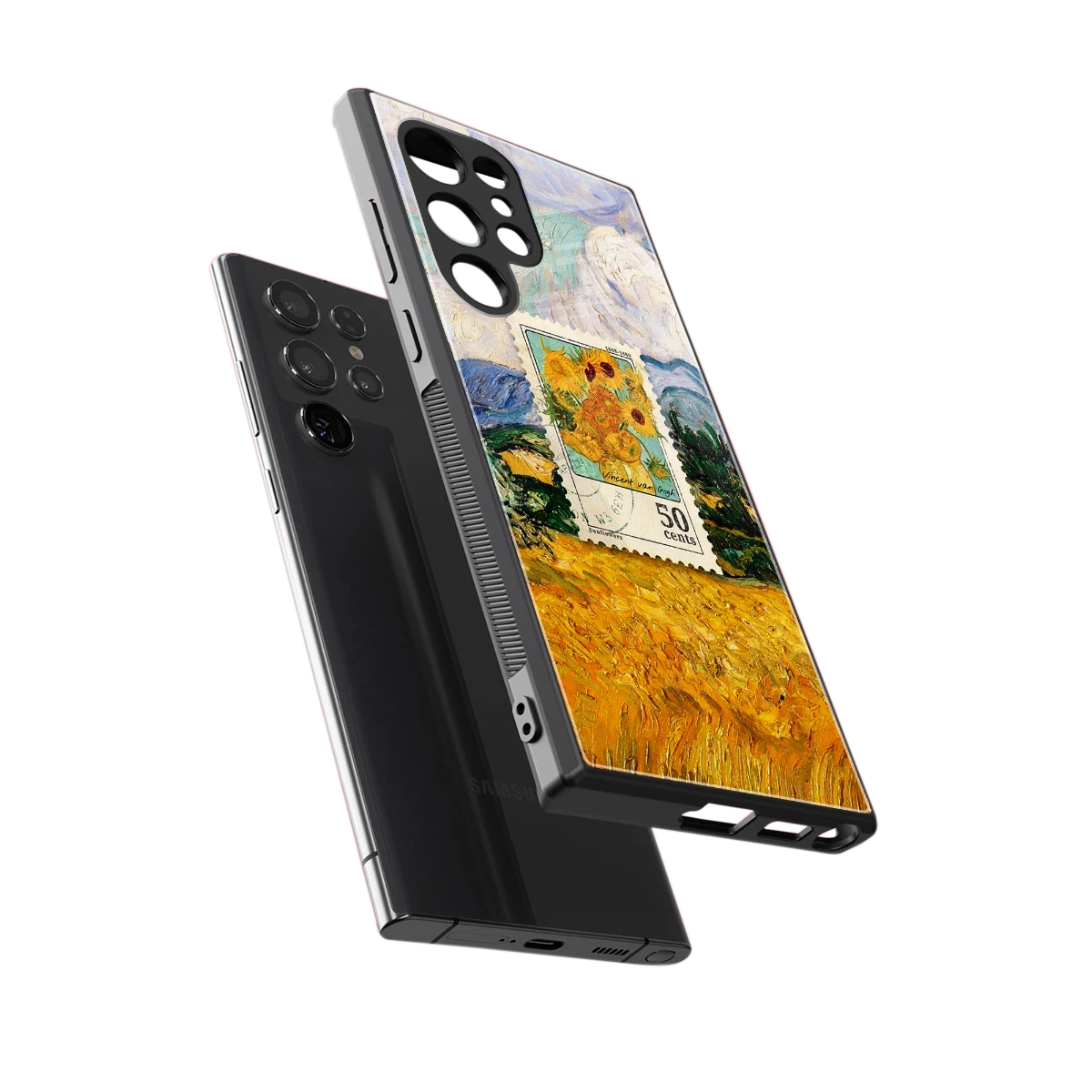 50 Cents sleek samsung galaxy s23 ultra cover with tempered glass back and TPU edges