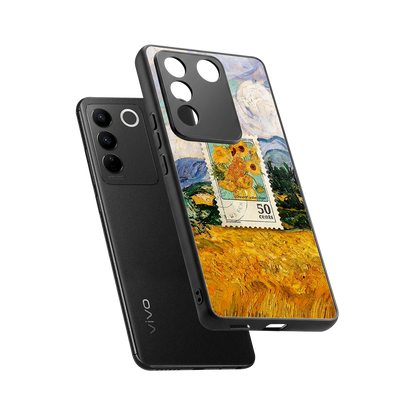 50 Cents sleek vivo v27 5g cover with tempered glass back and TPU edges