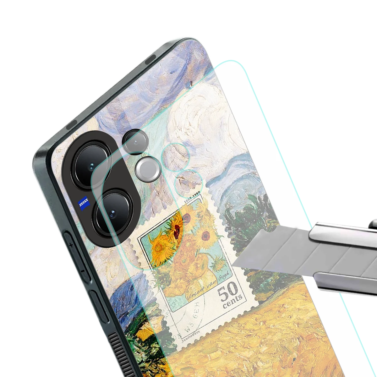 50 Cents stylish phone case for vivo v60 | glossy glass and slim fit