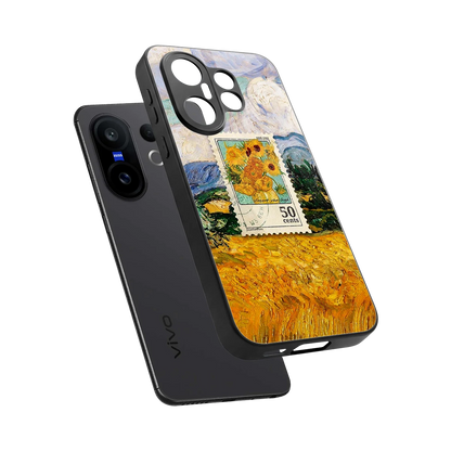 50 Cents sleek vivo x200 fe cover with tempered glass back and TPU edges