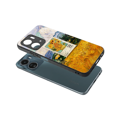 50 Cents sleek vivo y16 cover with tempered glass back and TPU edges