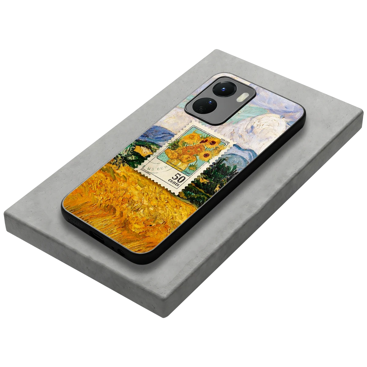 50 Cents stylish phone case for vivo y16 | glossy glass and slim fit