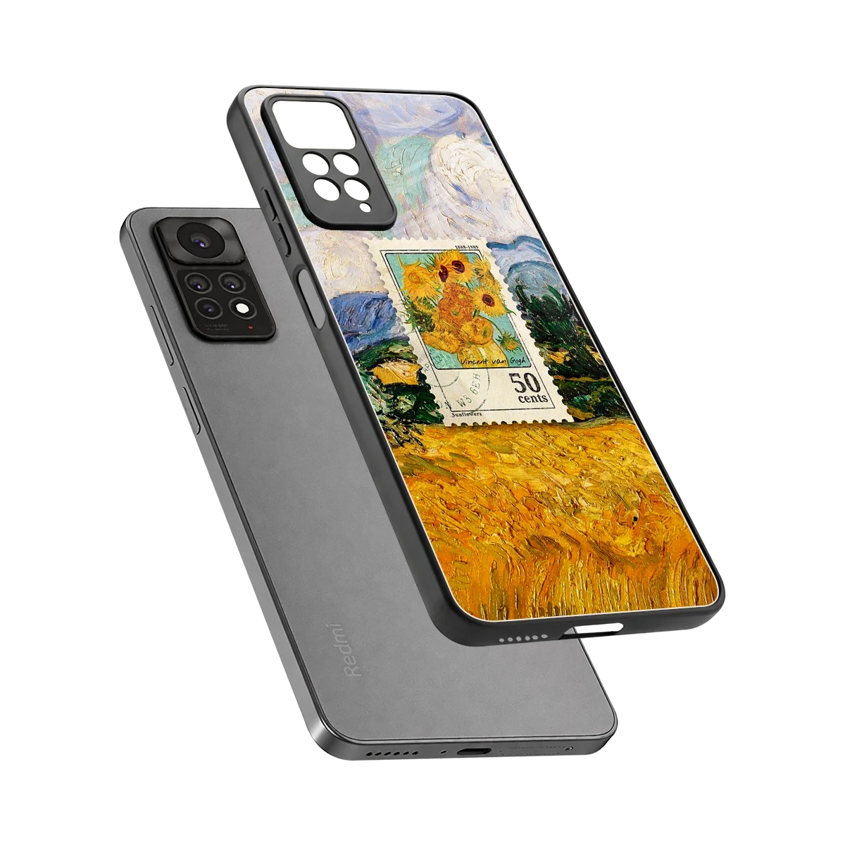 50 Cents sleek redmi note 11 pro cover with tempered glass back and TPU edges