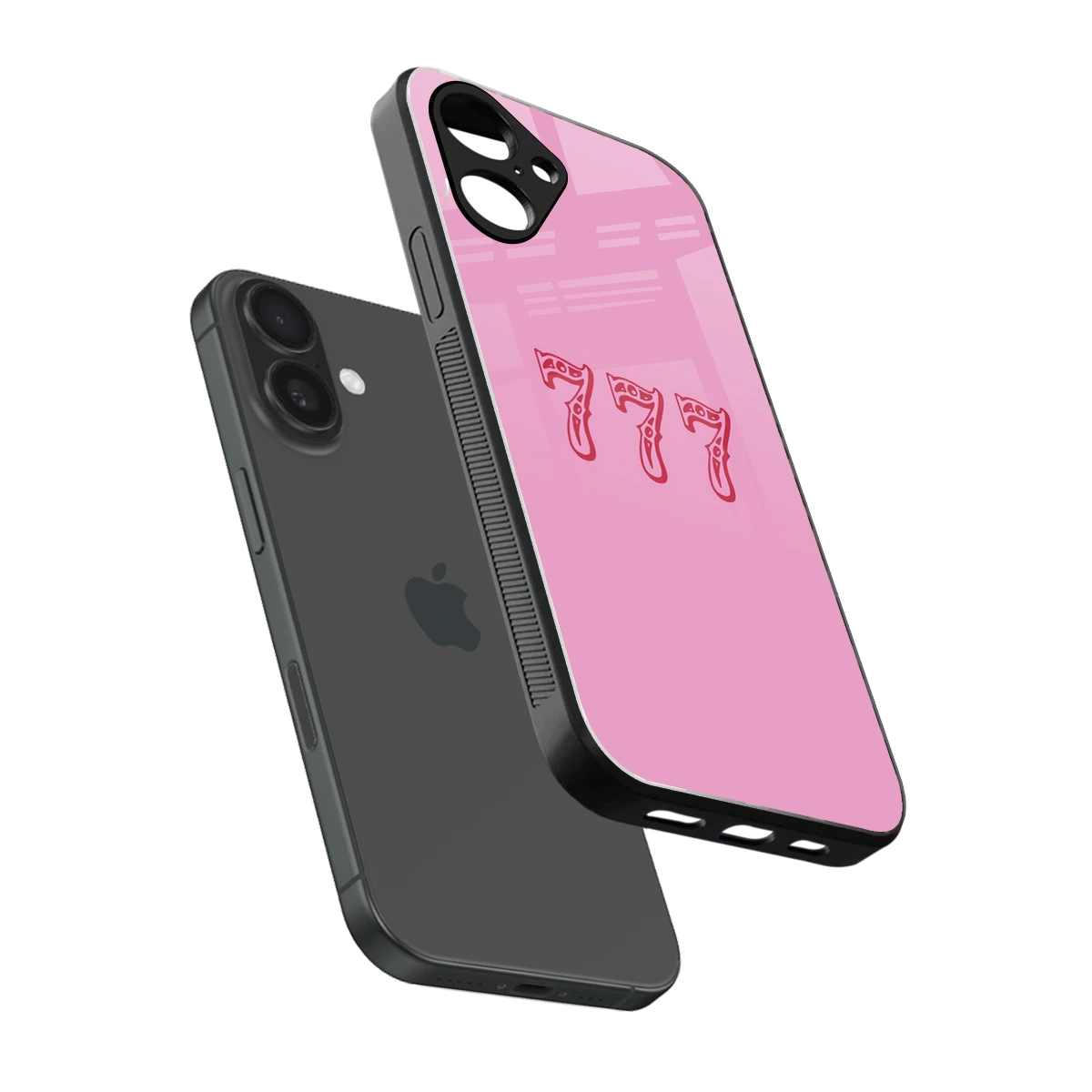 777 sleek iPhone 16 cover with tempered glass back and TPU edges