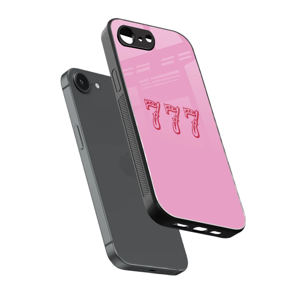 777 sleek iphone 16e cover with tempered glass back and TPU edges