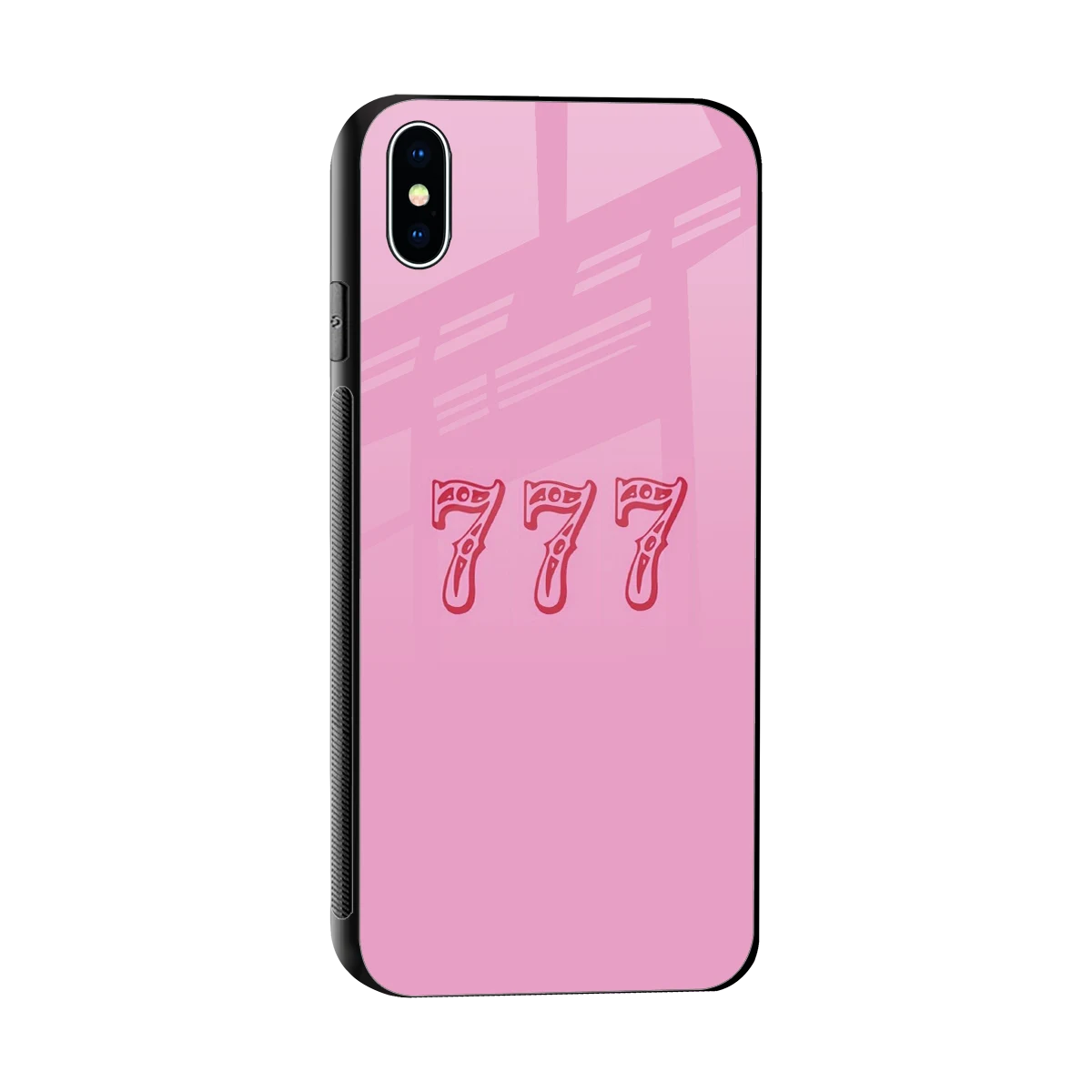 777 sleek iphone xs max cover with tempered glass back and TPU edges