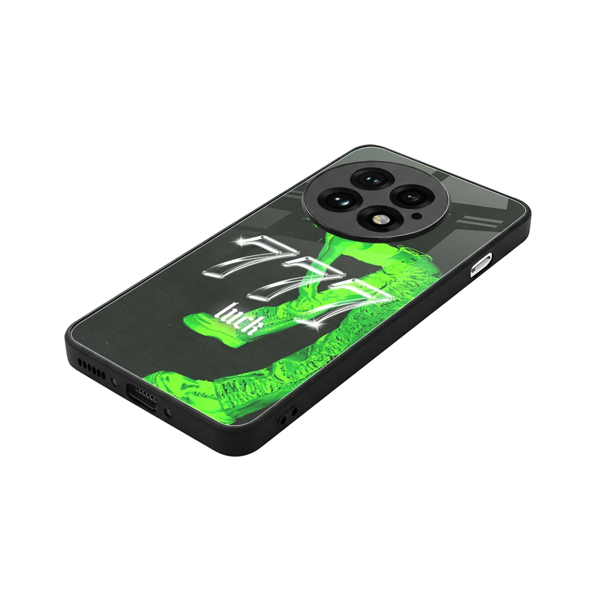 777 Luck stylish phone case for oneplus 13 | glossy glass and slim fit