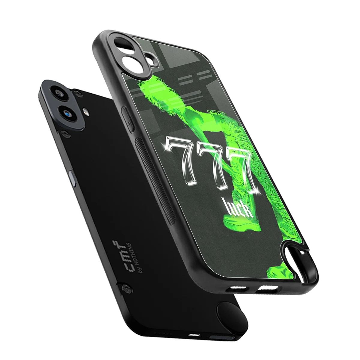 777 Luck sleek cmf nothing phone 1 cover with tempered glass back and TPU edges