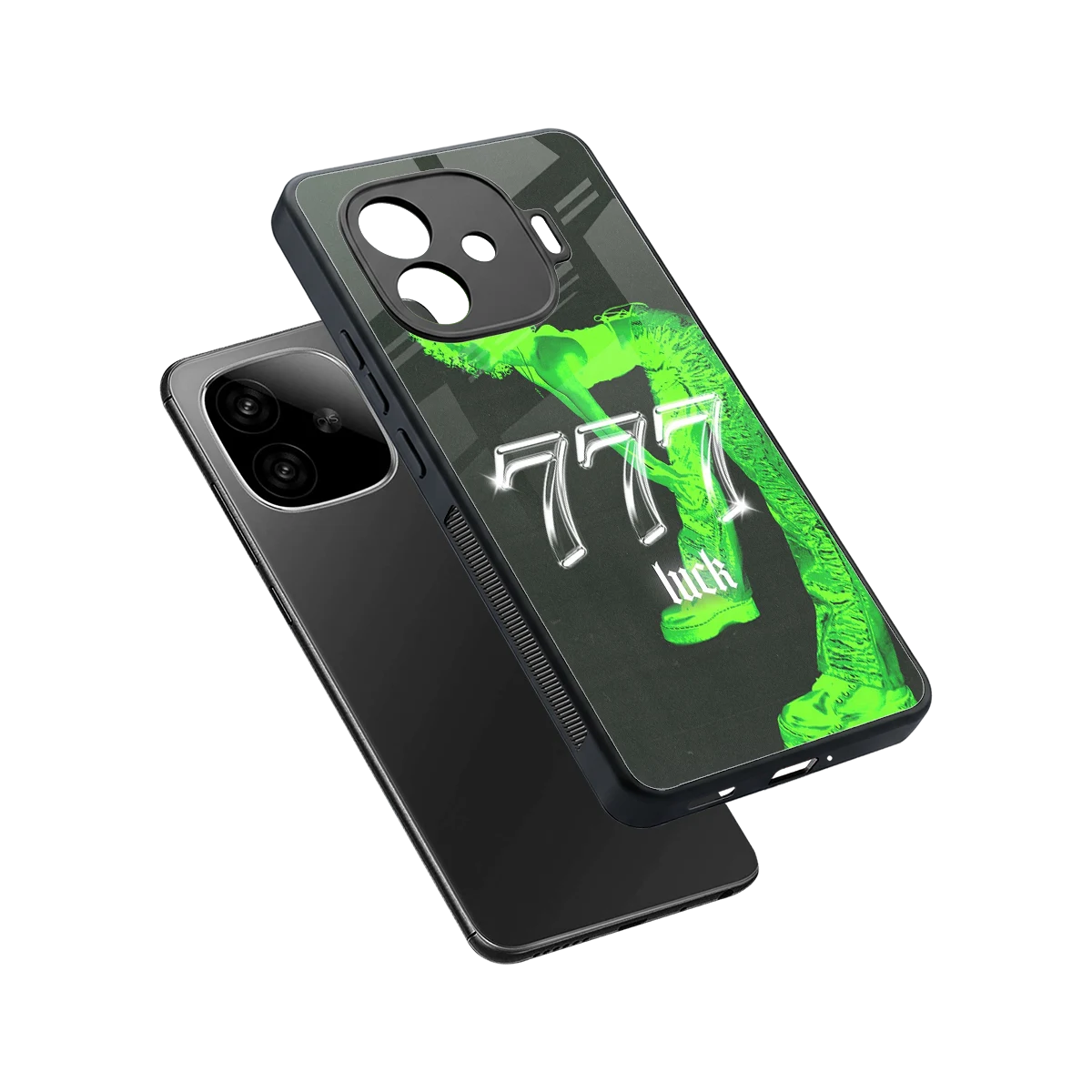 777 Luck sleek iqoo neo 10r 5g cover with tempered glass back and TPU edges