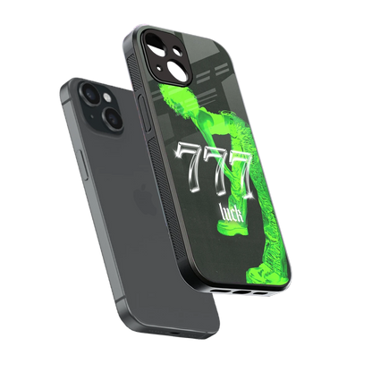 777 Luck sleek iphone 14 cover with tempered glass back and TPU edges