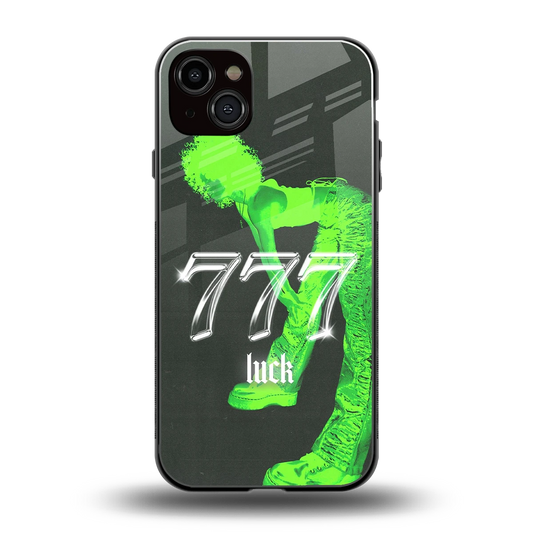 777 Luck back phone cover | glass case for iphone 14 plus