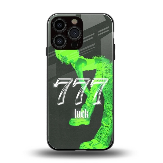 777 Luck back phone cover | glass case for iphone 15 pro max