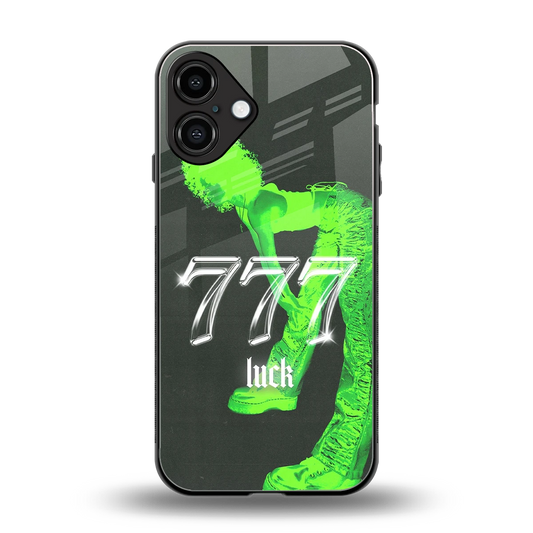 777 Luck back phone cover | glass case for iphone 16 plus
