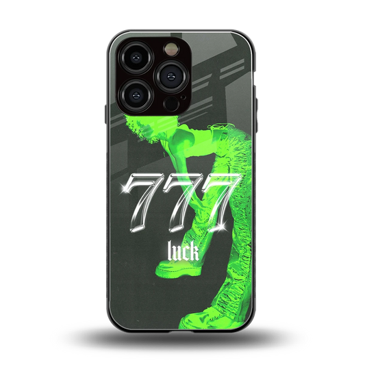 777 Luck back phone cover | glass case for iphone 16 pro