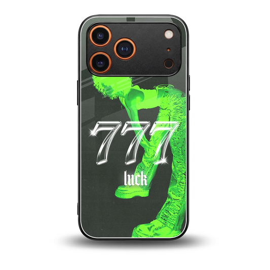 777 Luck back phone cover | glass case for iphone 17 pro max