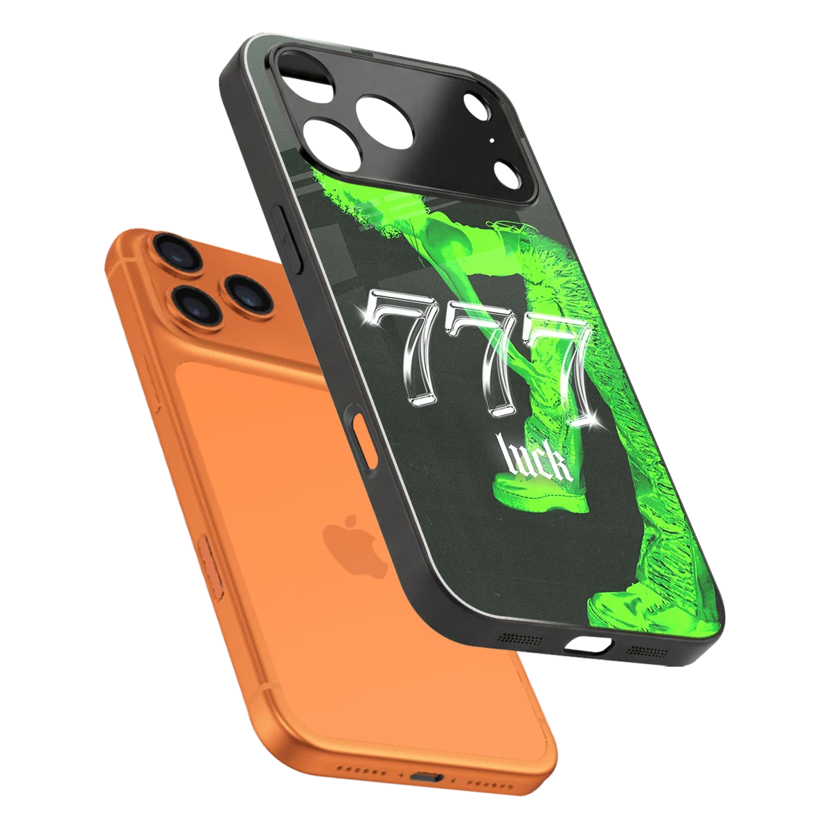 777 Luck sleek iphone 17 pro cover with tempered glass back and TPU edges