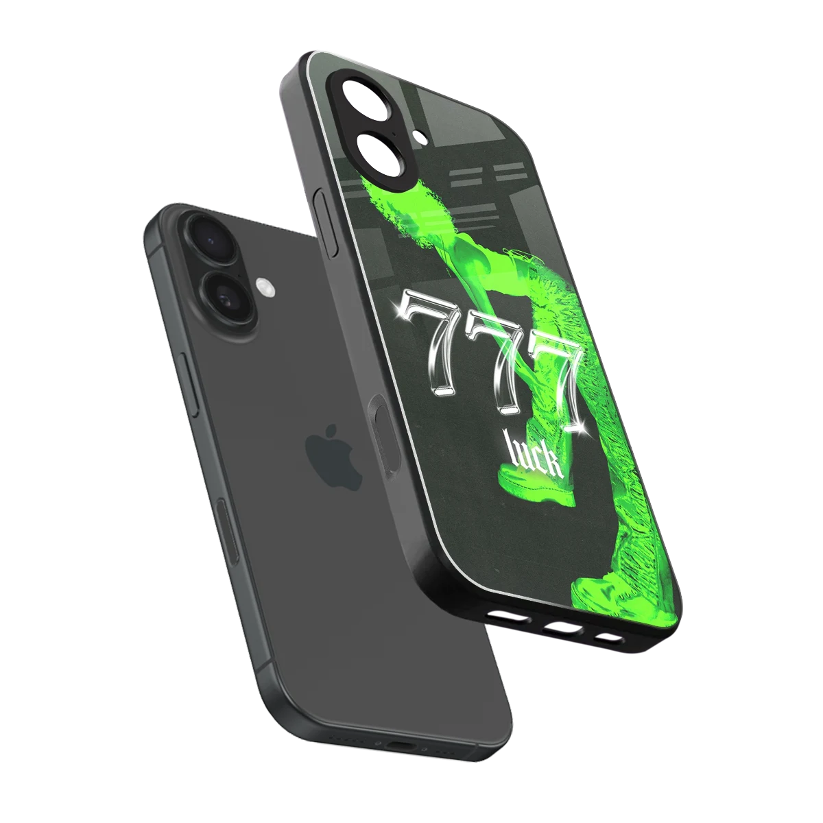777 Luck sleek iphone 17 cover with tempered glass back and TPU edges