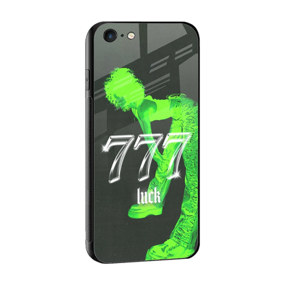 777 Luck sleek iphone 6s cover with tempered glass back and TPU edges