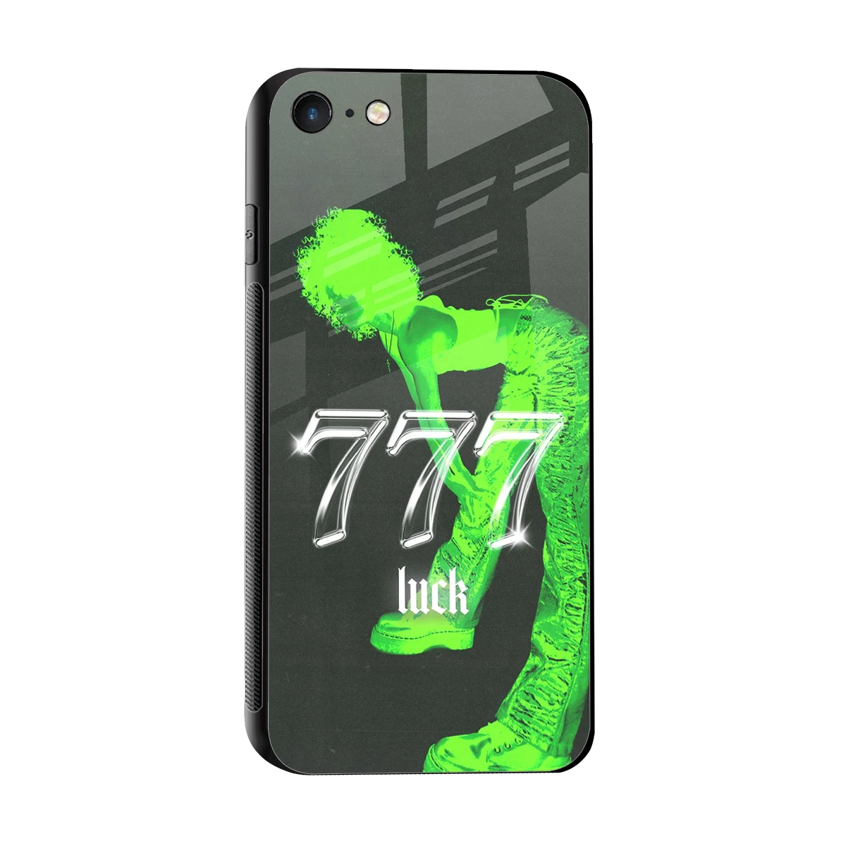 777 Luck sleek iphone 7 cover with tempered glass back and TPU edges
