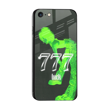 777 Luck sleek iphone 7 cover with tempered glass back and TPU edges