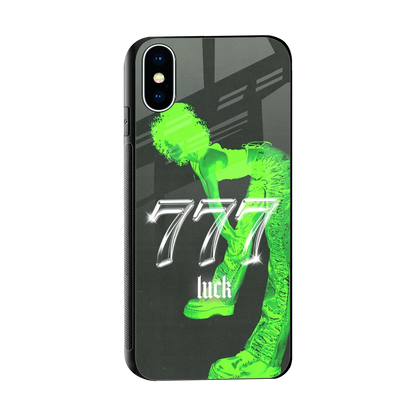 777 Luck sleek iphone x cover with tempered glass back and TPU edges