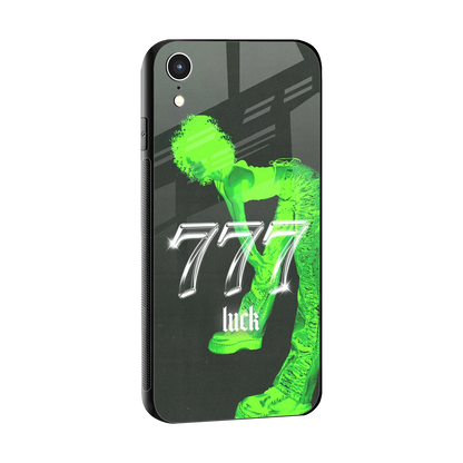 777 Luck sleek iphone xr cover with tempered glass back and TPU edges