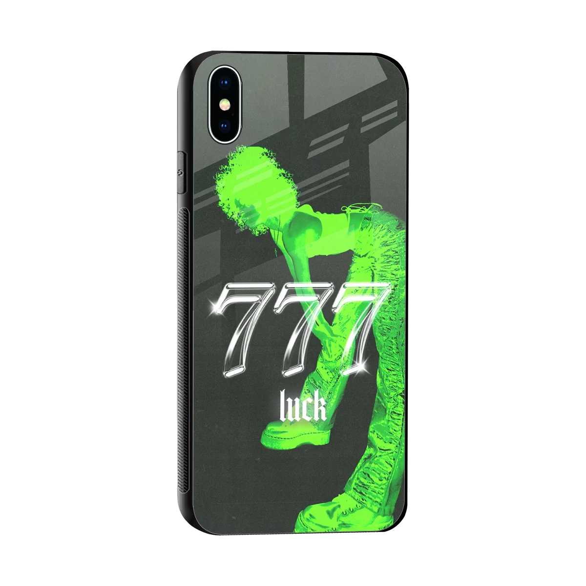 777 Luck sleek iphone xs max cover with tempered glass back and TPU edges