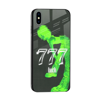 777 Luck sleek iphone xs max cover with tempered glass back and TPU edges