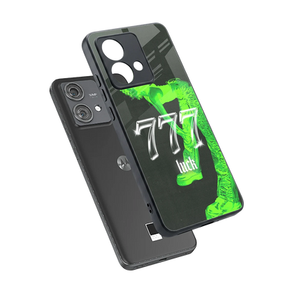 777 Luck sleek motorola edge 40 neo 5g cover with tempered glass back and TPU edges