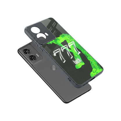 777 Luck sleek motorola edge 50 fusion cover with tempered glass back and TPU edges