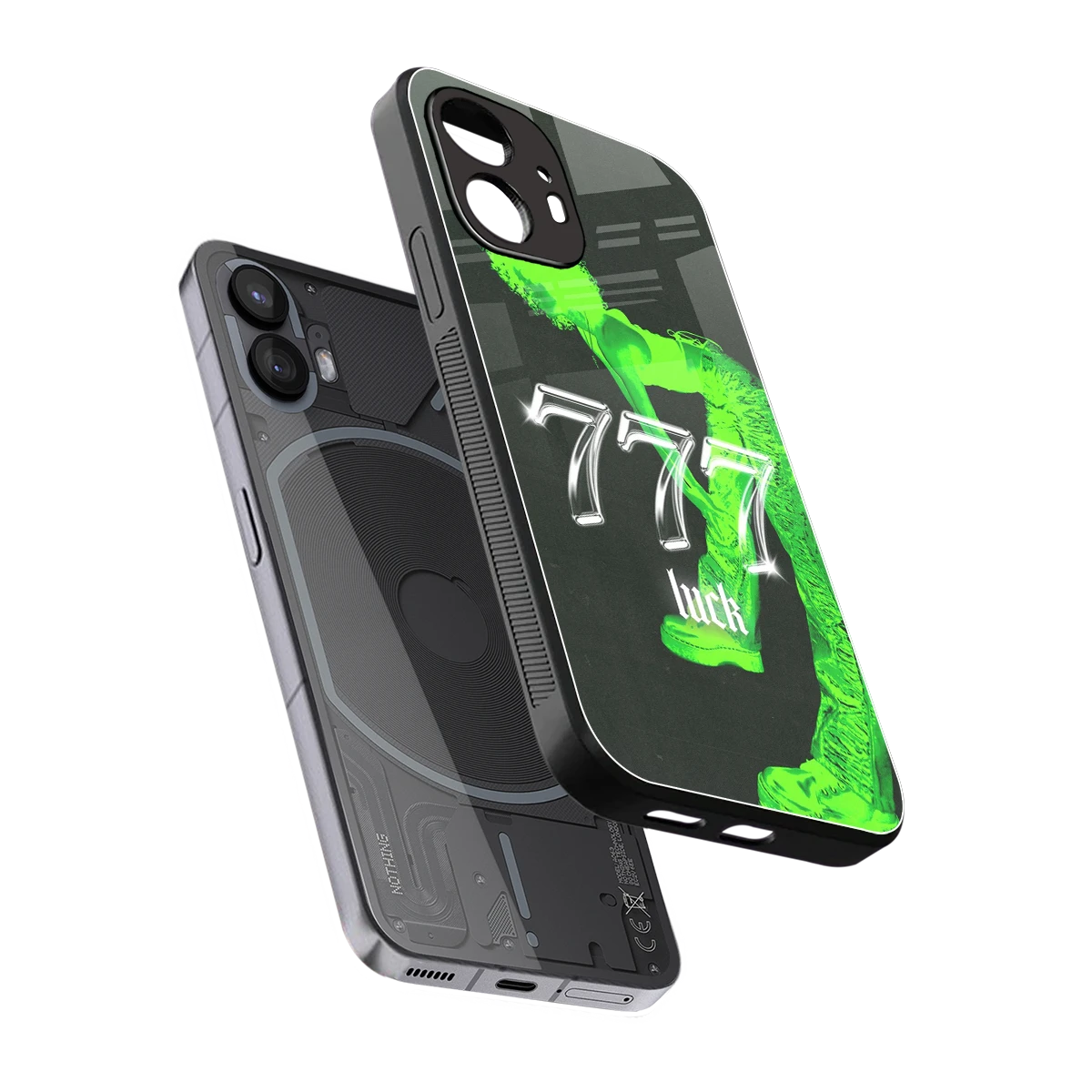 777 Luck sleek nothing phone 2 cover with tempered glass back and TPU edges