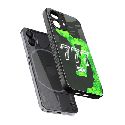 777 Luck sleek nothing phone 2 cover with tempered glass back and TPU edges