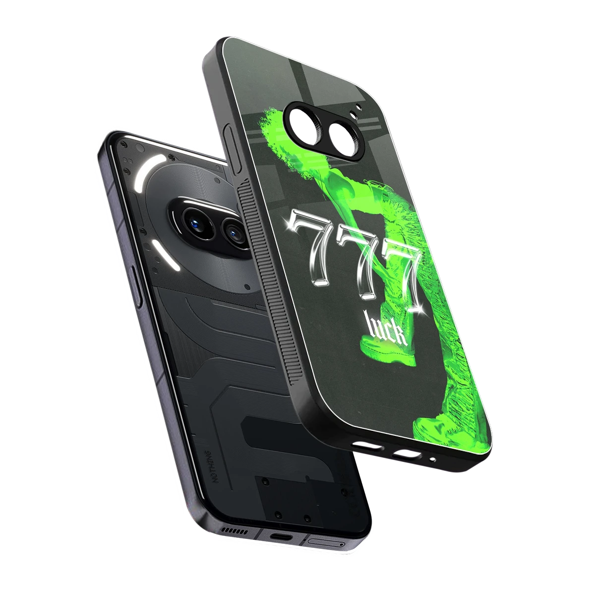 777 Luck sleek nothing phone 2a plus cover with tempered glass back and TPU edges