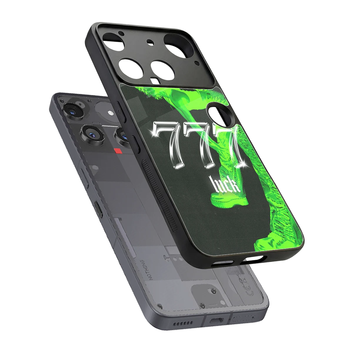 777 Luck sleek nothing phone 3 cover with tempered glass back and TPU edges