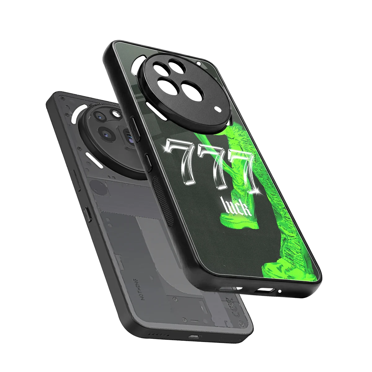 777 Luck sleek nothing phone 3a pro cover with tempered glass back and TPU edges