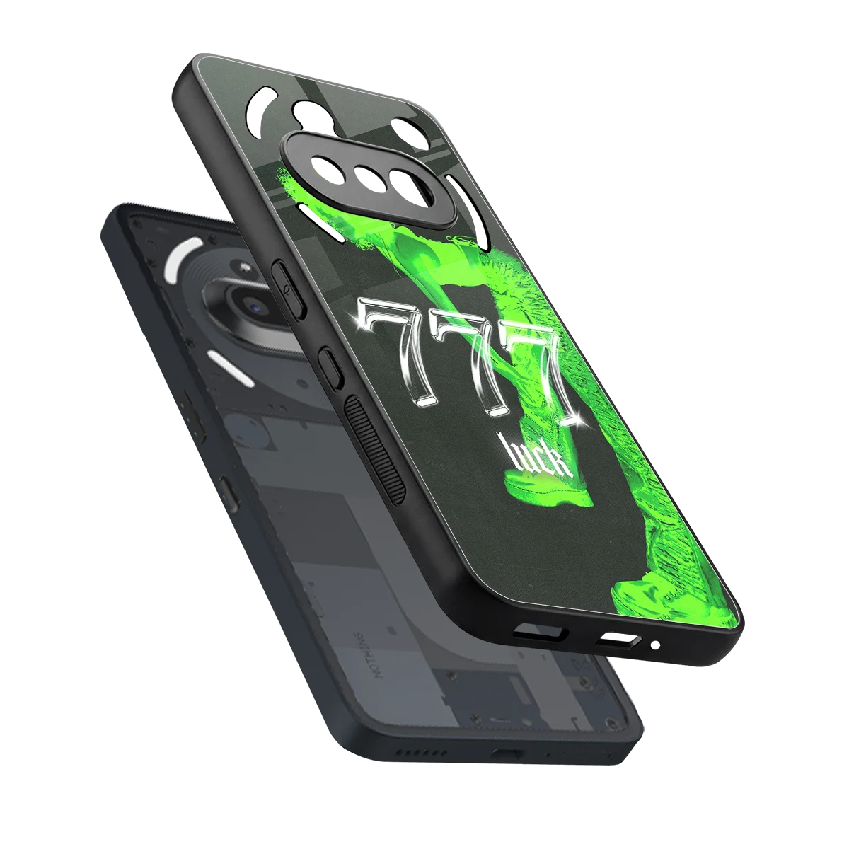 777 Luck sleek nothing phone 3a cover with tempered glass back and TPU edges