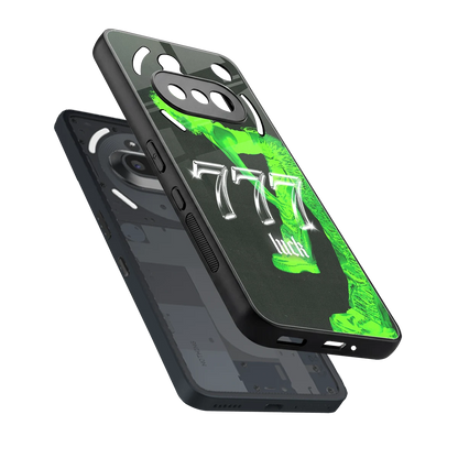 777 Luck sleek nothing phone 3a cover with tempered glass back and TPU edges