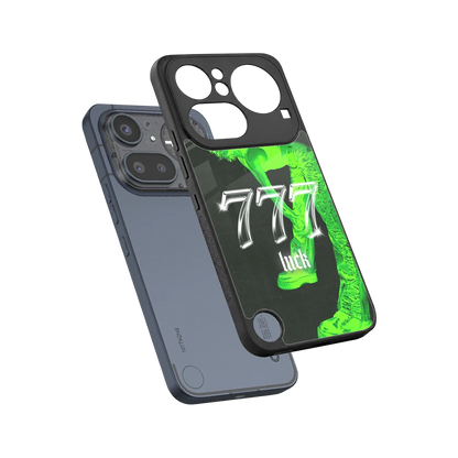 777 Luck sleek nothing phone 4a pro cover with tempered glass back and TPU edges