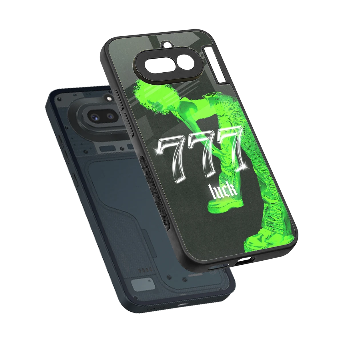 777 Luck sleek nothing phone 4a cover with tempered glass back and TPU edges