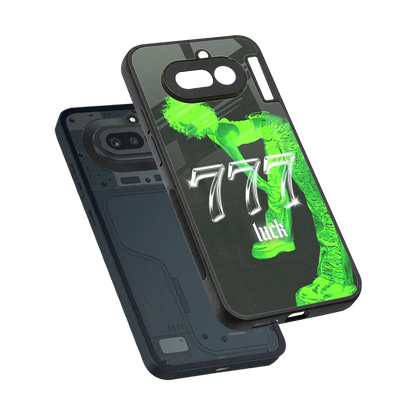 777 Luck sleek nothing phone 4a cover with tempered glass back and TPU edges