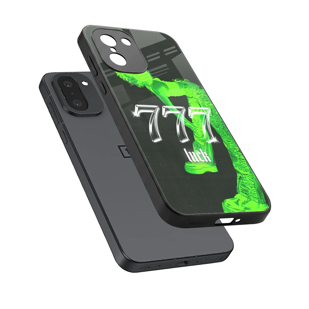 777 Luck sleek oneplus 15r cover with tempered glass back and TPU edges
