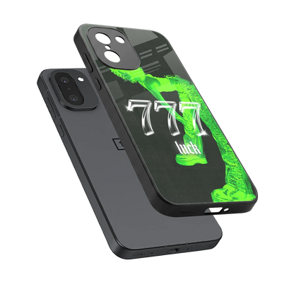 777 Luck sleek oneplus 15r cover with tempered glass back and TPU edges