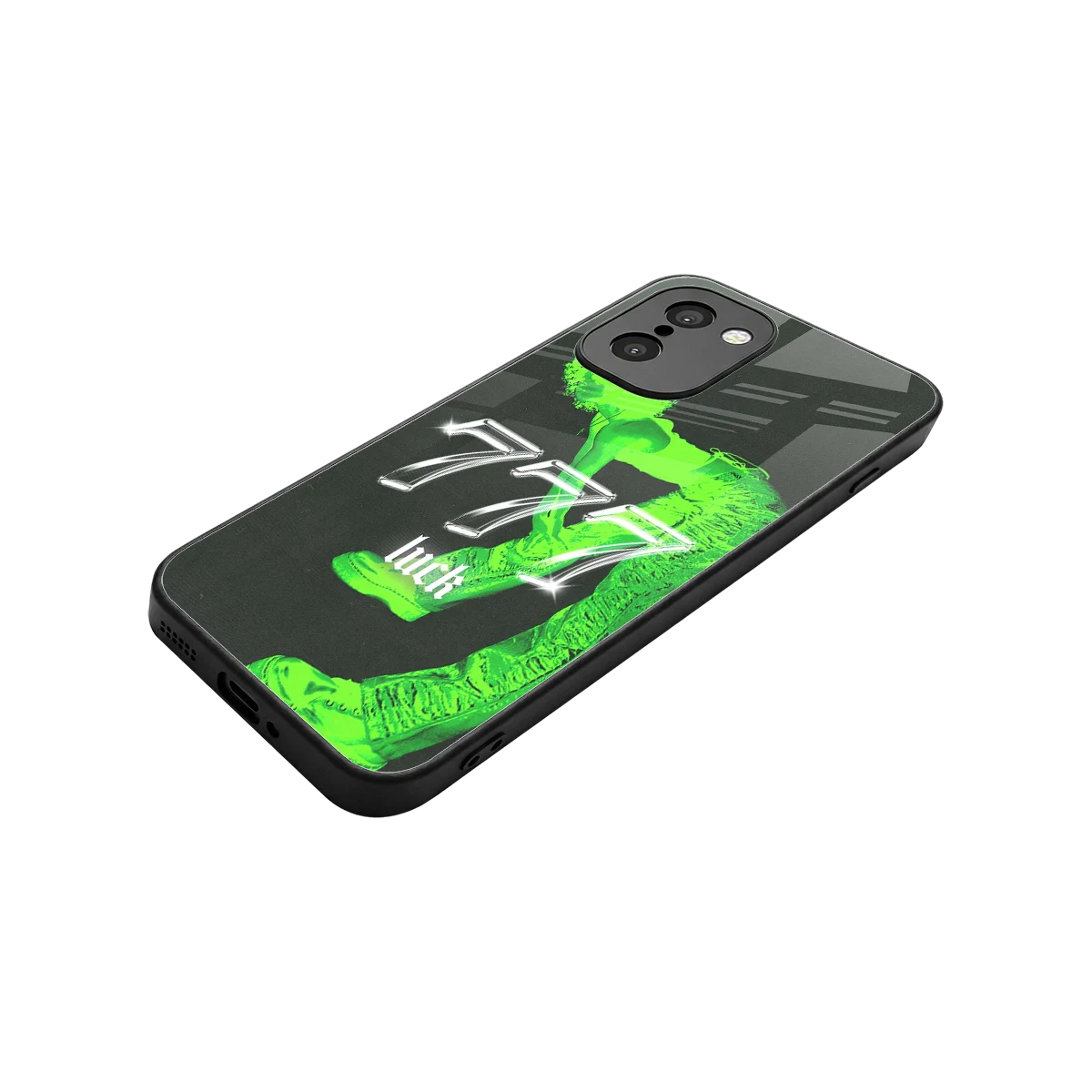 777 Luck stylish phone case for oneplus 15r | glossy glass and slim fit