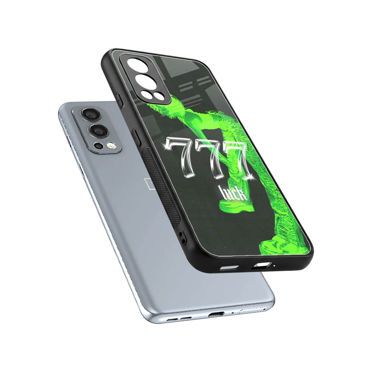 777 Luck sleek oneplus nord 2 cover with tempered glass back and TPU edges