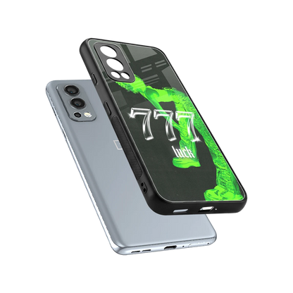 777 Luck sleek oneplus nord 2 cover with tempered glass back and TPU edges