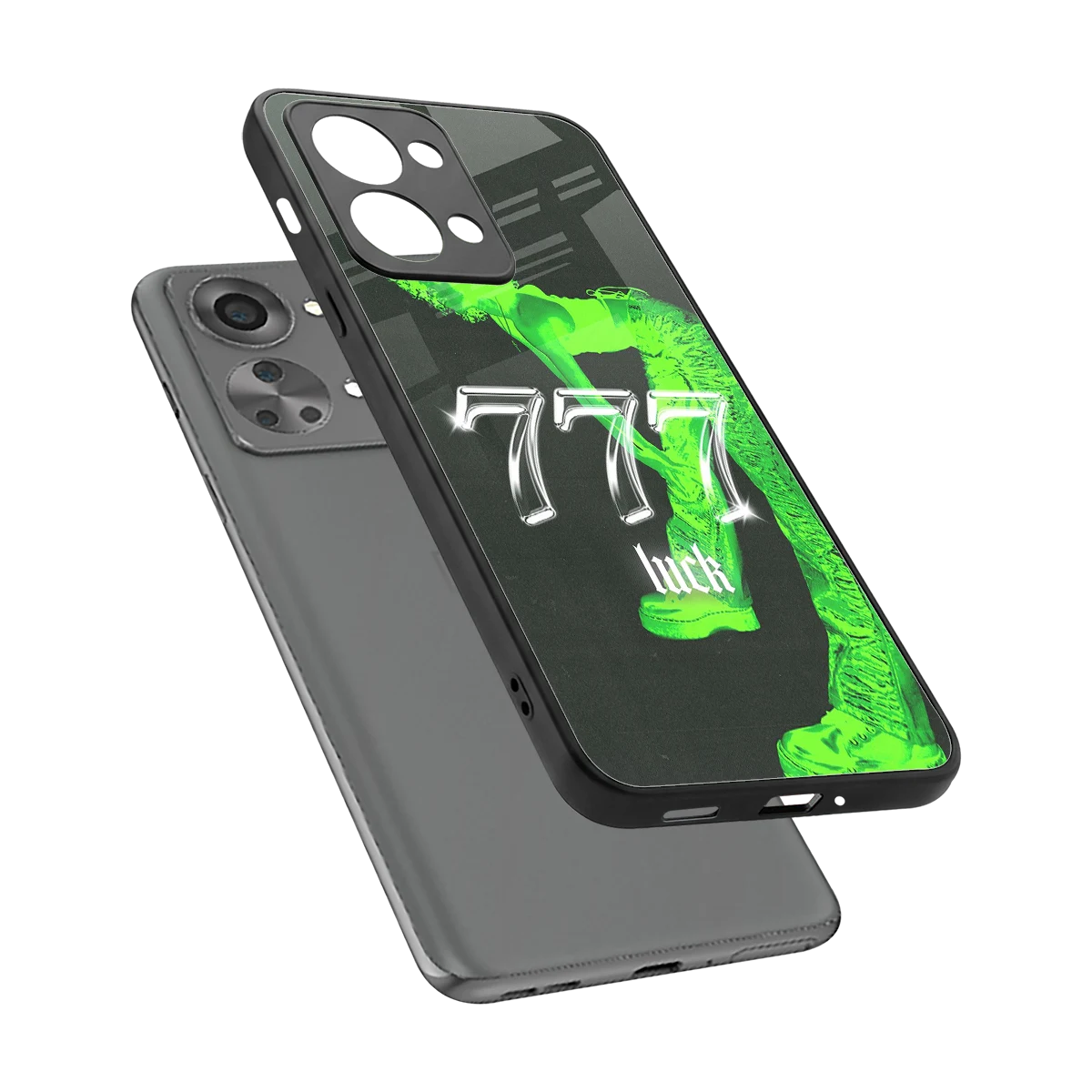 777 Luck sleek oneplus nord 2t cover with tempered glass back and TPU edges