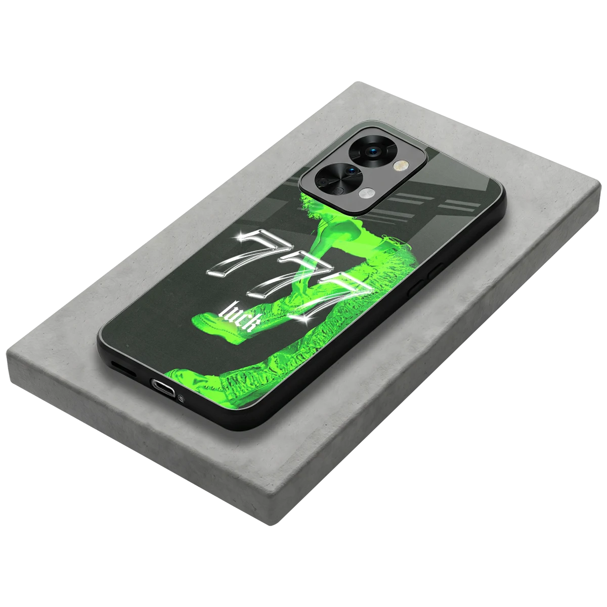 777 Luck stylish phone case for oneplus nord 2t | glossy glass and slim fit