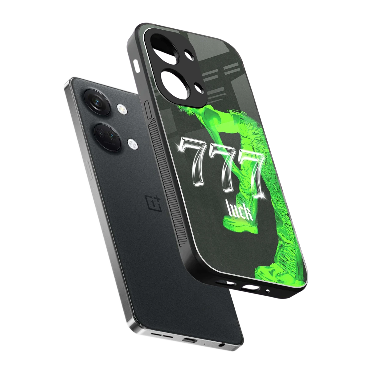 777 Luck sleek oneplus nord 3 cover with tempered glass back and TPU edges