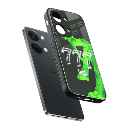 777 Luck sleek oneplus nord 3 cover with tempered glass back and TPU edges